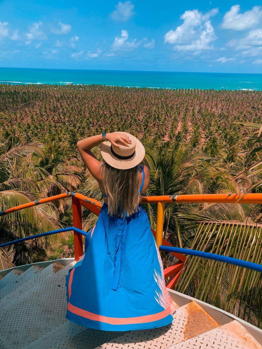 Mirante da Praia do Gunga com coqueirais e mar ao fundo